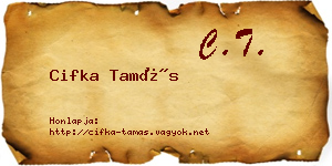 Cifka Tamás névjegykártya